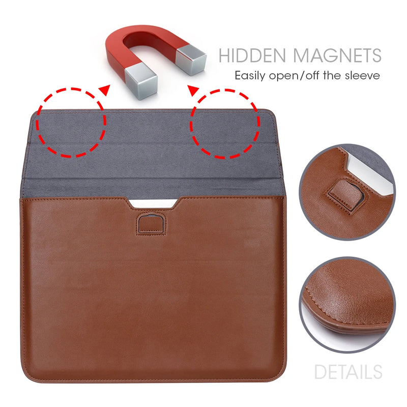 Laptop PU Leather Sleeve - M.Tech Access