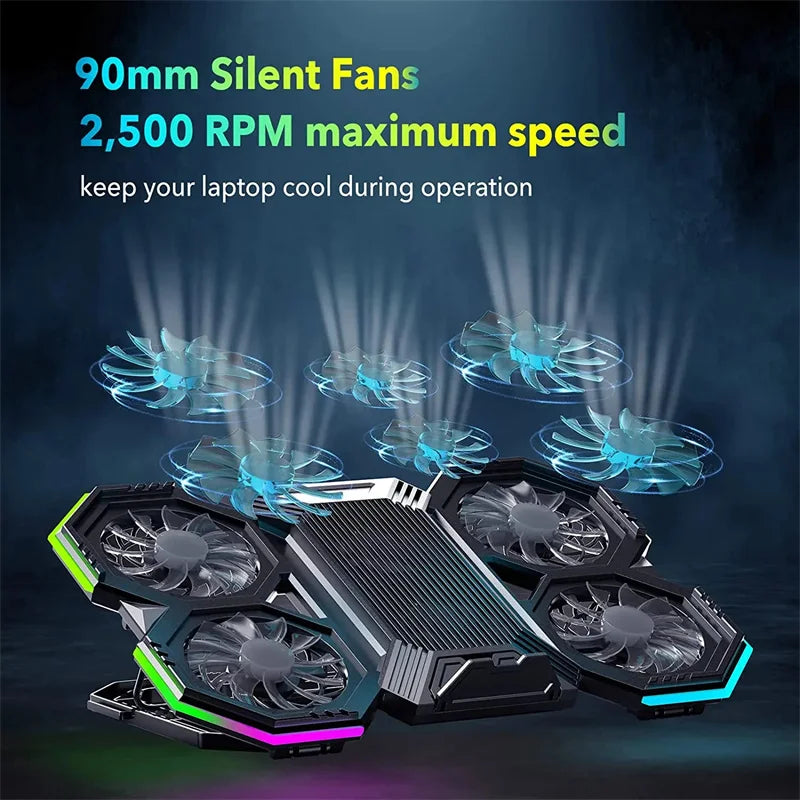 Six Fan Laptop Cooling Pad - M.Tech Access