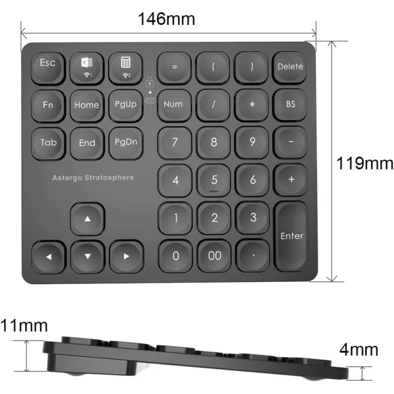 36 Keys Dual Bluetooth Numeric Keypad - M.Tech Access