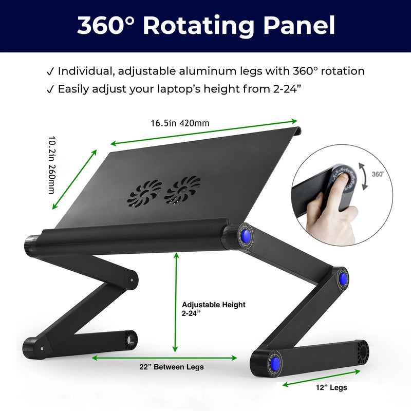 Adjustable Riser Laptop Table Stand - M.Tech Access