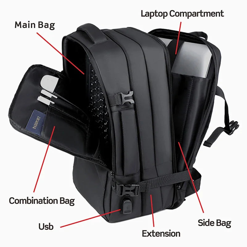 Multi Pocket Expandable Laptop Backpack - M.Tech Access