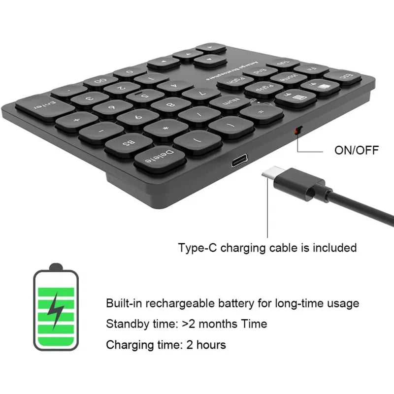 36 Keys Dual Bluetooth Numeric Keypad - M.Tech Access